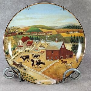 Vintage Cows in Winter Collector Plate Limited Edition The Franklin Mint